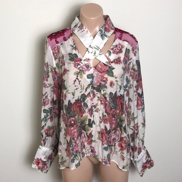 Aratta Silent Journey Diana Tie Neck Top Floral - Picture 3 of 12